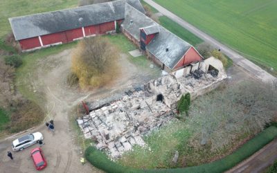 Fire in a farm building