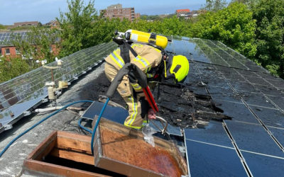 Fire in solar panel