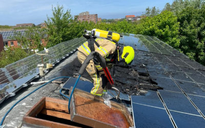 Fire in solar panel