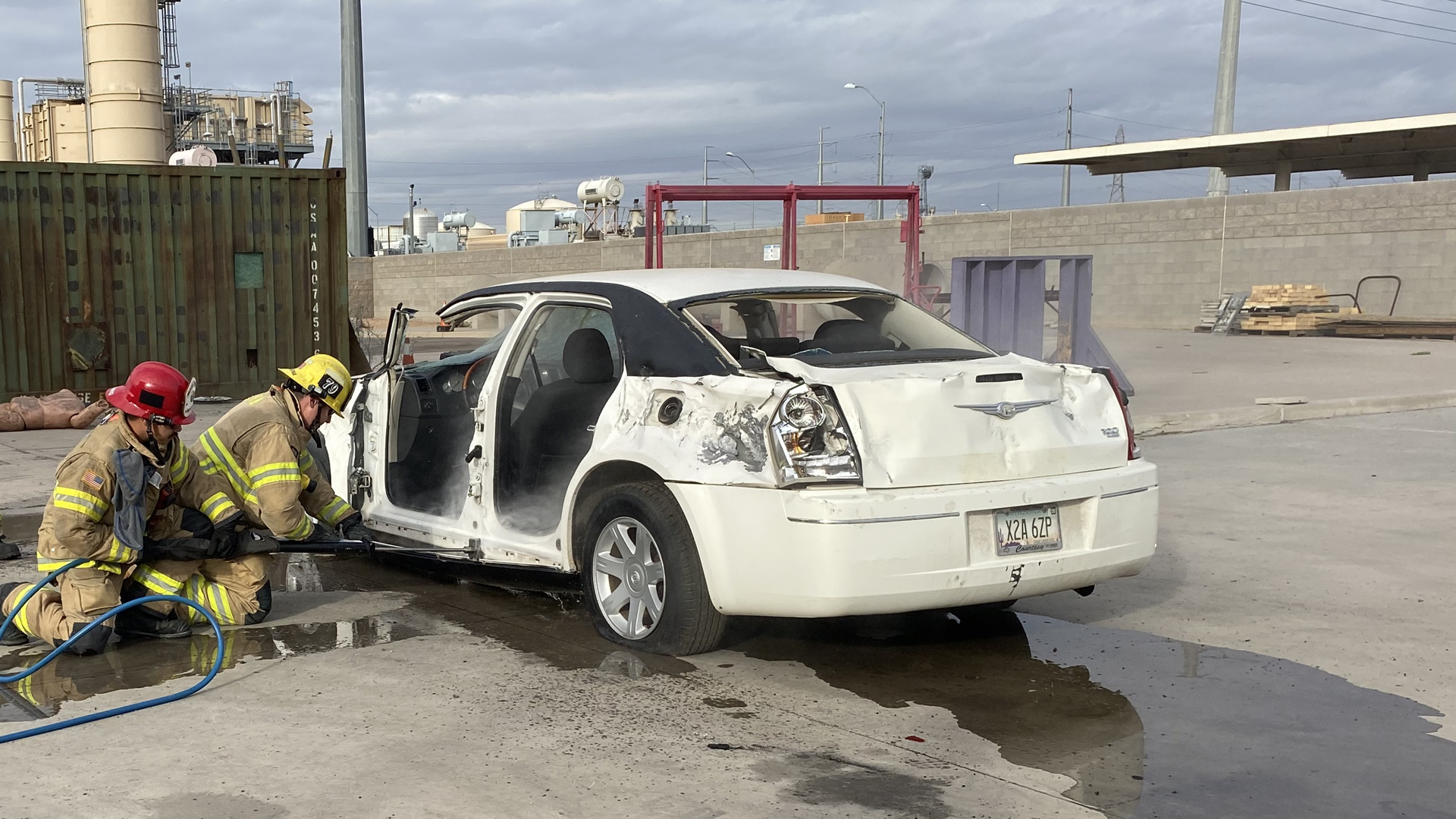 Firefighters training to tackle EV fires